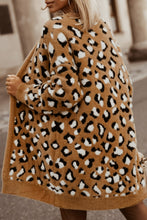 Load image into Gallery viewer, Brown Leopard Print Fur Cardigan