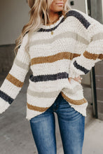 Load image into Gallery viewer, Striped Popcorn Knit Sweater
