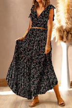 Load image into Gallery viewer, Multicolor Floral Ruffled Crop Top and Maxi Skirt Set