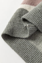 Load image into Gallery viewer, Gray Wave Striped Balloon Sleeve Drop Shoulder Sweater