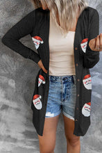 Load image into Gallery viewer, Black Sequined Santa Claus Button Up Cardigan