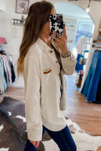 Load image into Gallery viewer, Beige Corduroy Buttoned Front Pocketed Shacket