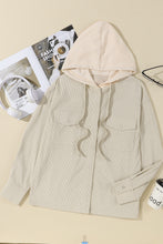 Load image into Gallery viewer, Parchment Drawstring Hooded Corduroy Shacket