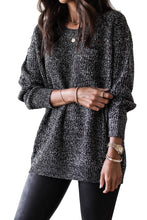 Load image into Gallery viewer, Black Glittering Long Sleeve Tunic Sweater