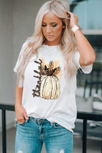 Load image into Gallery viewer, White Harvest Pumpkin Graphic Thanksgiving Tee

