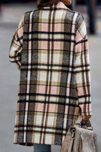 Load image into Gallery viewer, Pink Plaid Button Up Lapel Jacket