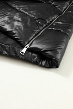 Load image into Gallery viewer, Black Hooded Long Quilted Vest Coat