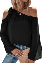Load image into Gallery viewer, Knotted Asymmetric Off Shoulder Blouse