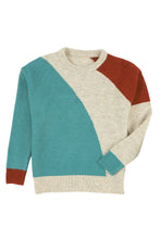 Load image into Gallery viewer, Multicolor Colorblock Ribbed Trim Round Neck Sweater