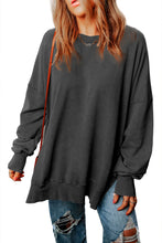 Load image into Gallery viewer, Drop Shoulder Ribbed Trim Oversized Sweatshirt