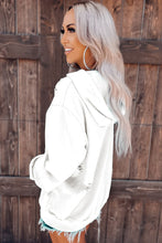 Load image into Gallery viewer, White PUMPKIN SPICE Distressed Hoodie