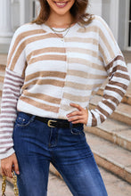 Load image into Gallery viewer, Stripe Blocked Drop Shoulder Slouchy Sweater