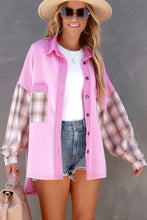 Load image into Gallery viewer, Plaid Patchwork Chest Pockets Oversized Shirt Jacket