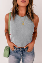 Load image into Gallery viewer, Rib Knit Crew Neck Sleeveless Crop Top