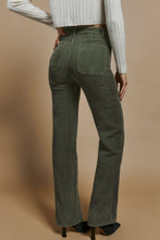 Load image into Gallery viewer, Green High Waist Square Pockets Corduroy Pants