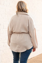 Load image into Gallery viewer, Light French Beige Plus Size Puff Sleeve Tied Tunic Shirt