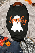 Load image into Gallery viewer, Black Halloween Spooky Ghost Print Crewneck Pullover Sweatshirt