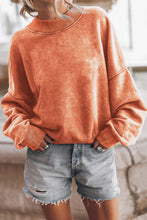 Load image into Gallery viewer, Orange Drop Shoulder Crew Neck Pullover Sweatshirt