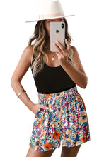 Load image into Gallery viewer, Multicolor Floral Print Wide Leg Casual Shorts
