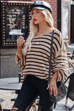 Load image into Gallery viewer, Striped Print Dropped Shoulder Loose Sleeve Sweater
