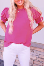 Load image into Gallery viewer, Solid Color Smocked Puff Sleeve Blouse