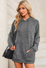 Load image into Gallery viewer, Gray Mineral Wash Kangaroo Pocket Drawstring Pullover Hoodie