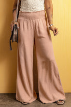 Load image into Gallery viewer, Pink Smocked Waist Crinkled Wide Leg Pants
