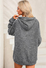 Load image into Gallery viewer, Gray Mineral Wash Kangaroo Pocket Drawstring Pullover Hoodie