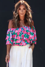 Load image into Gallery viewer, Floral Off-Shoulder Tiered Ruffle Blouse