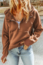 Load image into Gallery viewer, Quarter Zip Kangaroo Pocket Hoodie