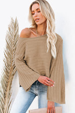 Load image into Gallery viewer, Brown Exposed Seam Ribbed Knit Dolman Top