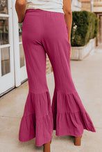 Load image into Gallery viewer, Textured High Waist Ruffled Bell Bottom Pants