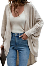 Load image into Gallery viewer, Parchment Bat Sleeve Wide Ribbed Knit Cardigan
