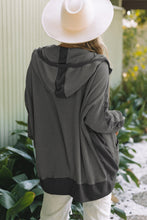 Load image into Gallery viewer, Gray Thermal Waffle Knit Full Zipper Hooded Jacket