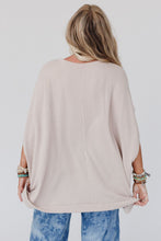 Load image into Gallery viewer, Ribbed Knit Batwing Sleeve Tunic Oversized T Shirt
