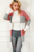 Load image into Gallery viewer, Green Colorblock Stripe Open-Front Cardigan