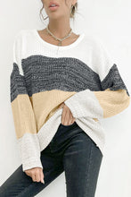 Load image into Gallery viewer, Multicolour Color Block Drop Shoulder Knit Sweater