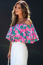 Load image into Gallery viewer, Floral Off-Shoulder Tiered Ruffle Blouse