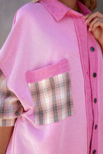 Load image into Gallery viewer, Plaid Patchwork Chest Pockets Oversized Shirt Jacket