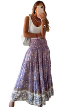 Load image into Gallery viewer, Floral Print Shirred High Waist Maxi Skirt