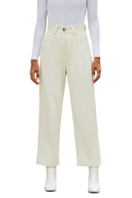Load image into Gallery viewer, Beige Corduroy High Waist Straight Leg Pants