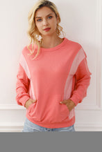 Load image into Gallery viewer, Contrast Patchwork Kangaroo Pocket Sweatshirt