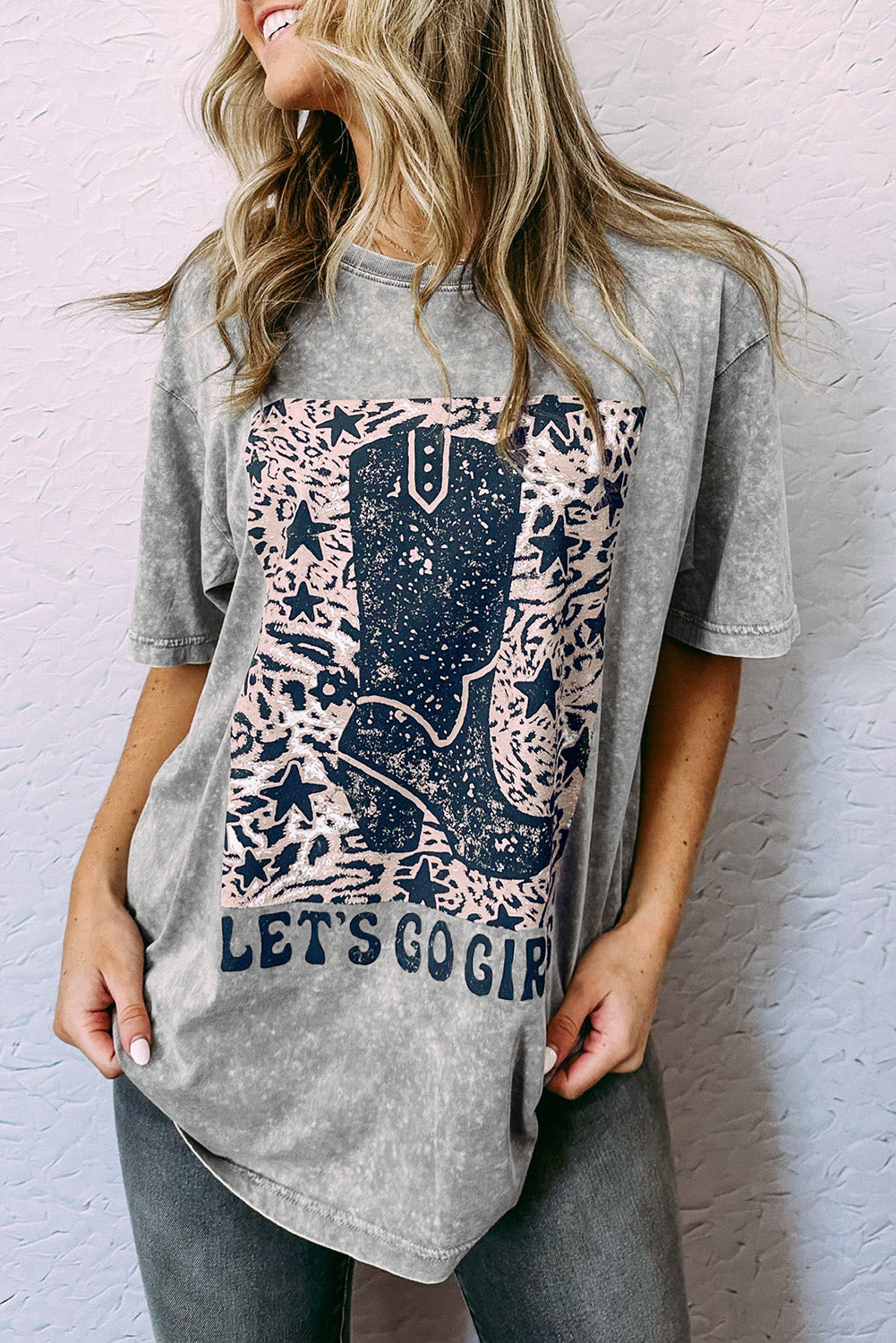Let\'s Go Girls Cowboy Boots Graphic Tee