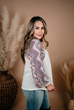 Load image into Gallery viewer, Beige Geometric Contrast Sleeved Plus Size Top