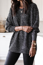 Load image into Gallery viewer, Black Glittering Long Sleeve Tunic Sweater