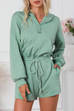 Load image into Gallery viewer, Blue French Terry Hoodie Romper