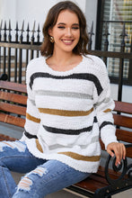 Load image into Gallery viewer, Striped Popcorn Knit Sweater