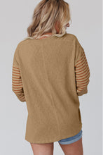 Load image into Gallery viewer, Flaxen Colorblock Striped Bishop Sleeve Top
