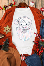 Load image into Gallery viewer, White Cute Santa Claus Graphic Casual Tee