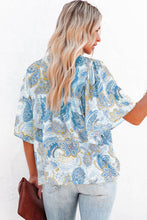 Load image into Gallery viewer, Paisley Print Wide Sleeves Loose Blouse